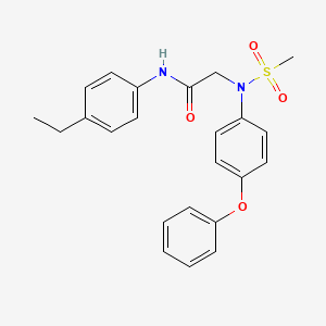 molecular formula C23H24N2O4S B3647456 N-(4-ethylphenyl)-N~2~-(methylsulfonyl)-N~2~-(4-phenoxyphenyl)glycinamide 