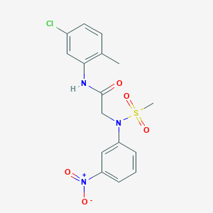 molecular formula C16H16ClN3O5S B3647501 N-(5-chloro-2-methylphenyl)-2-(N-methylsulfonyl-3-nitroanilino)acetamide 
