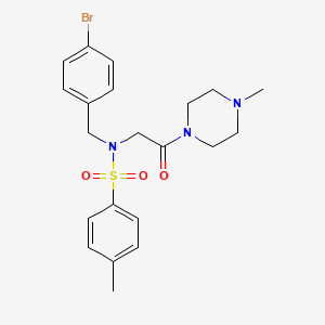 molecular formula C21H26BrN3O3S B3647507 N-(4-bromobenzyl)-4-methyl-N-[2-(4-methyl-1-piperazinyl)-2-oxoethyl]benzenesulfonamide 