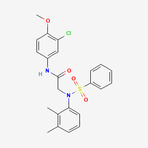 molecular formula C23H23ClN2O4S B3647520 N-(3-CHLORO-4-METHOXYPHENYL)-2-[N-(2,3-DIMETHYLPHENYL)BENZENESULFONAMIDO]ACETAMIDE 