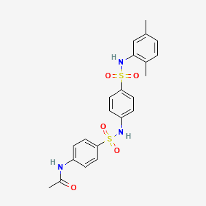 molecular formula C22H23N3O5S2 B3647527 N-(4-{[(4-{[(2,5-dimethylphenyl)amino]sulfonyl}phenyl)amino]sulfonyl}phenyl)acetamide 