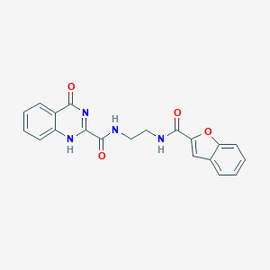 molecular formula C20H16N4O4 B364754 N-{2-[(1-benzofuran-2-ylcarbonyl)amino]ethyl}-4-hydroxyquinazoline-2-carboxamide CAS No. 954811-74-6