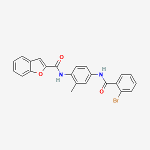 molecular formula C23H17BrN2O3 B3647550 N-(4-{[(2-bromophenyl)carbonyl]amino}-2-methylphenyl)-1-benzofuran-2-carboxamide 