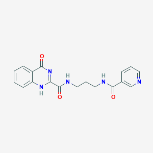 molecular formula C18H17N5O3 B364757 4-hydroxy-N-{3-[(pyridin-3-ylcarbonyl)amino]propyl}quinazoline-2-carboxamide CAS No. 954293-58-4