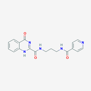 molecular formula C18H17N5O3 B364758 4-hydroxy-N-{3-[(pyridin-4-ylcarbonyl)amino]propyl}quinazoline-2-carboxamide CAS No. 954845-21-7