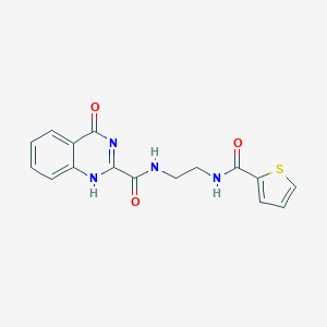 molecular formula C16H14N4O3S B364760 4-hydroxy-N-{2-[(thiophen-2-ylcarbonyl)amino]ethyl}quinazoline-2-carboxamide CAS No. 954811-61-1