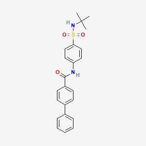 molecular formula C23H24N2O3S B3647602 N-[4-(TERT-BUTYLSULFAMOYL)PHENYL]-[1,1'-BIPHENYL]-4-CARBOXAMIDE 