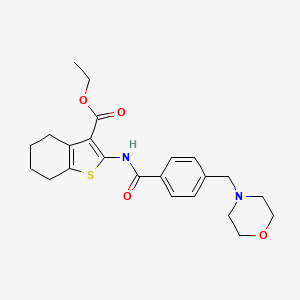 molecular formula C23H28N2O4S B3647629 ethyl 2-{[4-(4-morpholinylmethyl)benzoyl]amino}-4,5,6,7-tetrahydro-1-benzothiophene-3-carboxylate 