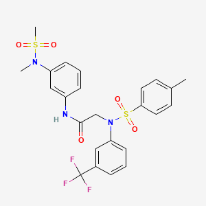 molecular formula C24H24F3N3O5S2 B3647665 N~1~-{3-[methyl(methylsulfonyl)amino]phenyl}-N~2~-[(4-methylphenyl)sulfonyl]-N~2~-[3-(trifluoromethyl)phenyl]glycinamide 