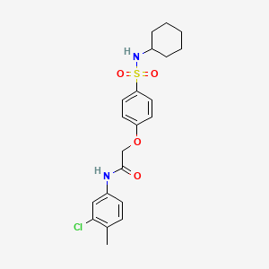 molecular formula C21H25ClN2O4S B3647684 N-(3-chloro-4-methylphenyl)-2-{4-[(cyclohexylamino)sulfonyl]phenoxy}acetamide 