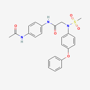 molecular formula C23H23N3O5S B3647700 N~1~-[4-(acetylamino)phenyl]-N~2~-(methylsulfonyl)-N~2~-(4-phenoxyphenyl)glycinamide 