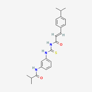 molecular formula C23H27N3O2S B3647727 N-({[3-(isobutyrylamino)phenyl]amino}carbonothioyl)-3-(4-isopropylphenyl)acrylamide 
