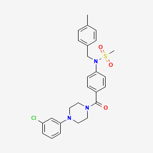 molecular formula C26H28ClN3O3S B3647818 N-(4-{[4-(3-chlorophenyl)-1-piperazinyl]carbonyl}phenyl)-N-(4-methylbenzyl)methanesulfonamide 