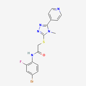 molecular formula C16H13BrFN5OS B3647866 N-(4-bromo-2-fluorophenyl)-2-{[4-methyl-5-(4-pyridinyl)-4H-1,2,4-triazol-3-yl]thio}acetamide 