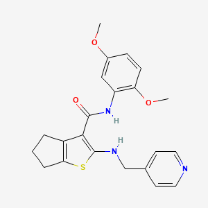 molecular formula C22H23N3O3S B3647928 N-(2,5-dimethoxyphenyl)-2-(pyridin-4-ylmethylamino)-5,6-dihydro-4H-cyclopenta[b]thiophene-3-carboxamide 
