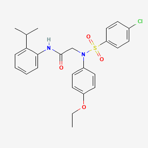 molecular formula C25H27ClN2O4S B3647969 N~2~-[(4-chlorophenyl)sulfonyl]-N~2~-(4-ethoxyphenyl)-N~1~-(2-isopropylphenyl)glycinamide 
