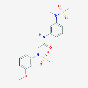 molecular formula C18H23N3O6S2 B3647975 N~2~-(3-methoxyphenyl)-N~1~-{3-[methyl(methylsulfonyl)amino]phenyl}-N~2~-(methylsulfonyl)glycinamide 