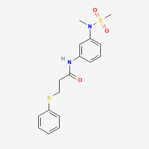 molecular formula C17H20N2O3S2 B3647997 N-{3-[methyl(methylsulfonyl)amino]phenyl}-3-(phenylthio)propanamide 