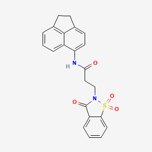 molecular formula C22H18N2O4S B3648031 N-(1,2-dihydro-5-acenaphthylenyl)-3-(1,1-dioxido-3-oxo-1,2-benzisothiazol-2(3H)-yl)propanamide 