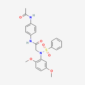 molecular formula C24H25N3O6S B3648039 N~1~-[4-(acetylamino)phenyl]-N~2~-(2,5-dimethoxyphenyl)-N~2~-(phenylsulfonyl)glycinamide 
