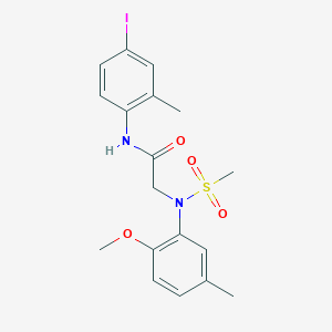 molecular formula C18H21IN2O4S B3648057 N~1~-(4-iodo-2-methylphenyl)-N~2~-(2-methoxy-5-methylphenyl)-N~2~-(methylsulfonyl)glycinamide 