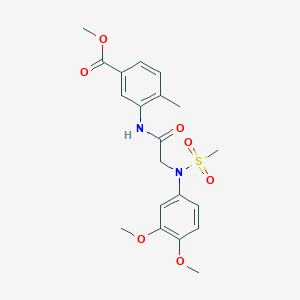 molecular formula C20H24N2O7S B3648085 methyl 3-{[N-(3,4-dimethoxyphenyl)-N-(methylsulfonyl)glycyl]amino}-4-methylbenzoate 