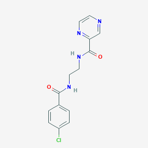 molecular formula C14H13ClN4O2 B364809 N-[2-[(4-chlorobenzoyl)amino]ethyl]pyrazine-2-carboxamide CAS No. 879029-41-1