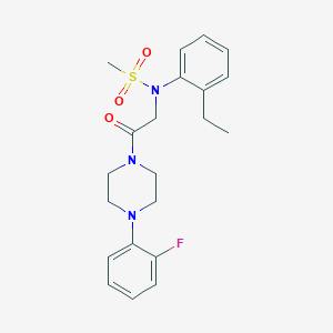 molecular formula C21H26FN3O3S B3648105 N-(2-ethylphenyl)-N-{2-[4-(2-fluorophenyl)piperazin-1-yl]-2-oxoethyl}methanesulfonamide 