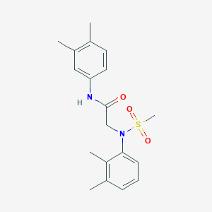 molecular formula C19H24N2O3S B3648231 N-(3,4-DIMETHYLPHENYL)-2-[N-(2,3-DIMETHYLPHENYL)METHANESULFONAMIDO]ACETAMIDE 