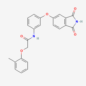 molecular formula C23H18N2O5 B3648250 N-{3-[(1,3-dioxo-2,3-dihydro-1H-isoindol-5-yl)oxy]phenyl}-2-(2-methylphenoxy)acetamide 