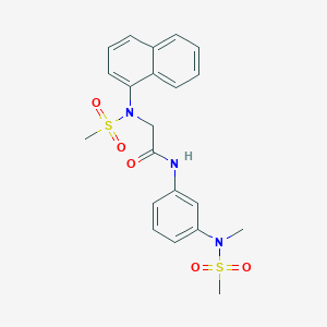 molecular formula C21H23N3O5S2 B3648264 N-{3-[methyl(methylsulfonyl)amino]phenyl}-N~2~-(methylsulfonyl)-N~2~-naphthalen-1-ylglycinamide 
