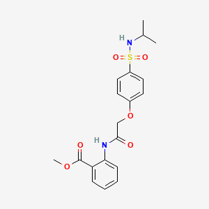 molecular formula C19H22N2O6S B3648344 methyl 2-[({4-[(isopropylamino)sulfonyl]phenoxy}acetyl)amino]benzoate 