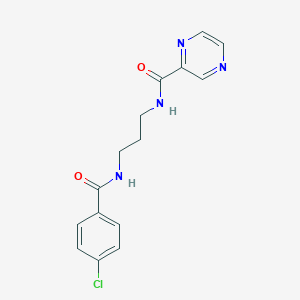 molecular formula C15H15ClN4O2 B364838 N-[3-[(4-chlorobenzoyl)amino]propyl]pyrazine-2-carboxamide CAS No. 879030-72-5