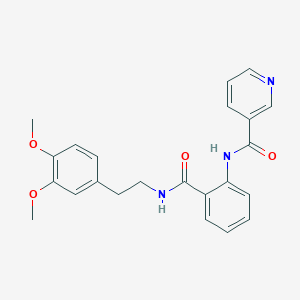 molecular formula C23H23N3O4 B364839 N-(2-{[2-(3,4-dimethoxyphenyl)ethyl]carbamoyl}phenyl)pyridine-3-carboxamide CAS No. 954846-17-4