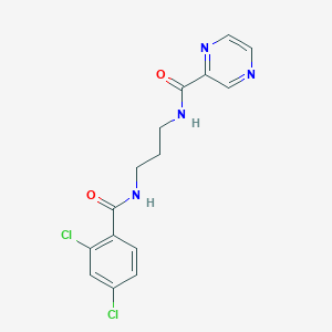 molecular formula C15H14Cl2N4O2 B364841 N-[3-[(2,4-dichlorobenzoyl)amino]propyl]pyrazine-2-carboxamide CAS No. 903189-75-3