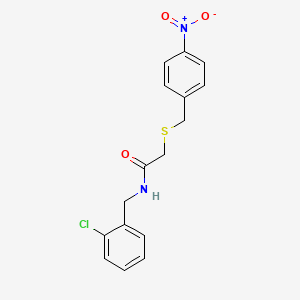molecular formula C16H15ClN2O3S B3648447 N-(2-chlorobenzyl)-2-[(4-nitrobenzyl)thio]acetamide 