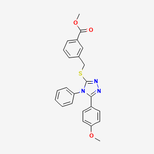 molecular formula C24H21N3O3S B3648453 methyl 3-({[5-(4-methoxyphenyl)-4-phenyl-4H-1,2,4-triazol-3-yl]sulfanyl}methyl)benzoate 