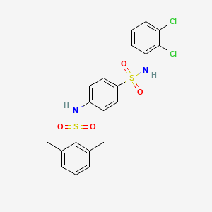 molecular formula C21H20Cl2N2O4S2 B3648485 N-(4-{[(2,3-dichlorophenyl)amino]sulfonyl}phenyl)-2,4,6-trimethylbenzenesulfonamide 