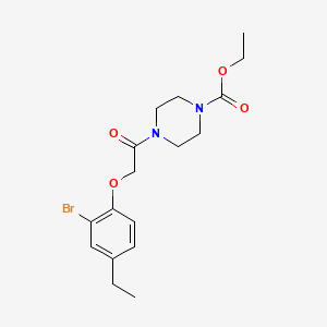 molecular formula C17H23BrN2O4 B3648509 ethyl 4-[(2-bromo-4-ethylphenoxy)acetyl]-1-piperazinecarboxylate 