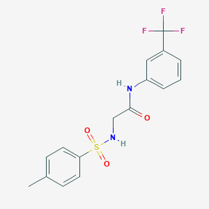 molecular formula C16H15F3N2O3S B3648556 N~2~-[(4-methylphenyl)sulfonyl]-N~1~-[3-(trifluoromethyl)phenyl]glycinamide 