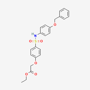 molecular formula C23H23NO6S B3648561 Ethyl 2-[4-[(4-phenylmethoxyphenyl)sulfamoyl]phenoxy]acetate 