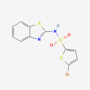 molecular formula C11H7BrN2O2S3 B3648610 N-1,3-benzothiazol-2-yl-5-bromo-2-thiophenesulfonamide 