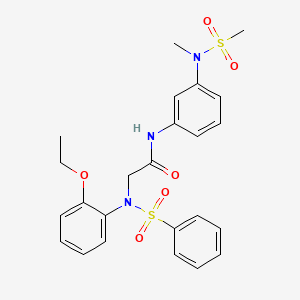 molecular formula C24H27N3O6S2 B3648616 N~2~-(2-ethoxyphenyl)-N~1~-{3-[methyl(methylsulfonyl)amino]phenyl}-N~2~-(phenylsulfonyl)glycinamide 