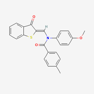 molecular formula C24H19NO3S B3648680 N-(4-METHOXYPHENYL)-4-METHYL-N-{[(2Z)-3-OXO-2,3-DIHYDRO-1-BENZOTHIOPHEN-2-YLIDENE]METHYL}BENZAMIDE 