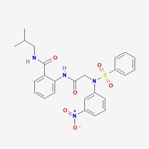 molecular formula C25H26N4O6S B3648700 N-isobutyl-2-{[N-(3-nitrophenyl)-N-(phenylsulfonyl)glycyl]amino}benzamide 