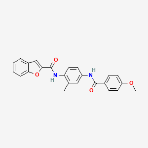 molecular formula C24H20N2O4 B3648758 N-(4-{[(4-methoxyphenyl)carbonyl]amino}-2-methylphenyl)-1-benzofuran-2-carboxamide 