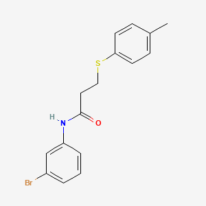 molecular formula C16H16BrNOS B3648815 N-(3-bromophenyl)-3-[(4-methylphenyl)thio]propanamide 