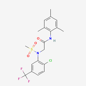 molecular formula C19H20ClF3N2O3S B3648869 N~2~-[2-chloro-5-(trifluoromethyl)phenyl]-N~1~-mesityl-N~2~-(methylsulfonyl)glycinamide 