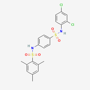 molecular formula C21H20Cl2N2O4S2 B3648893 N-(4-{[(2,4-dichlorophenyl)amino]sulfonyl}phenyl)-2,4,6-trimethylbenzenesulfonamide 