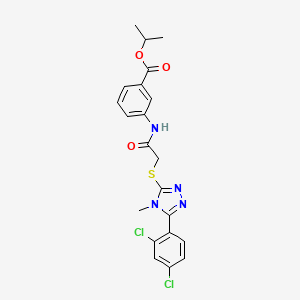 molecular formula C21H20Cl2N4O3S B3648903 propan-2-yl 3-[({[5-(2,4-dichlorophenyl)-4-methyl-4H-1,2,4-triazol-3-yl]sulfanyl}acetyl)amino]benzoate 
